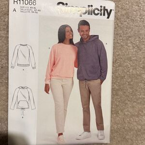 Simplicity Unisex sweatshirt sewing pattern